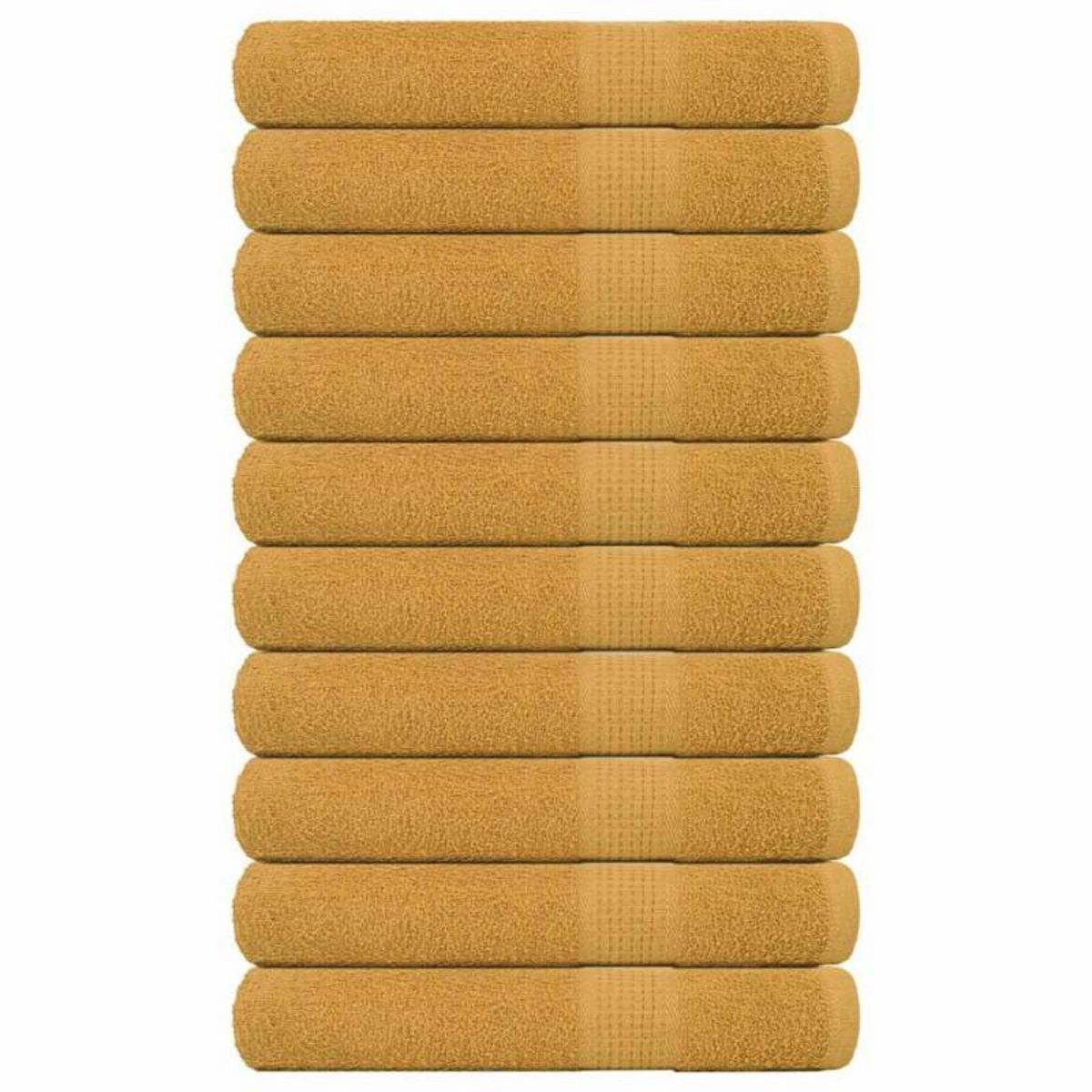 VIDAXL Serviettes 10 pcs doré 100x200 cm 360 g m² 100% coton