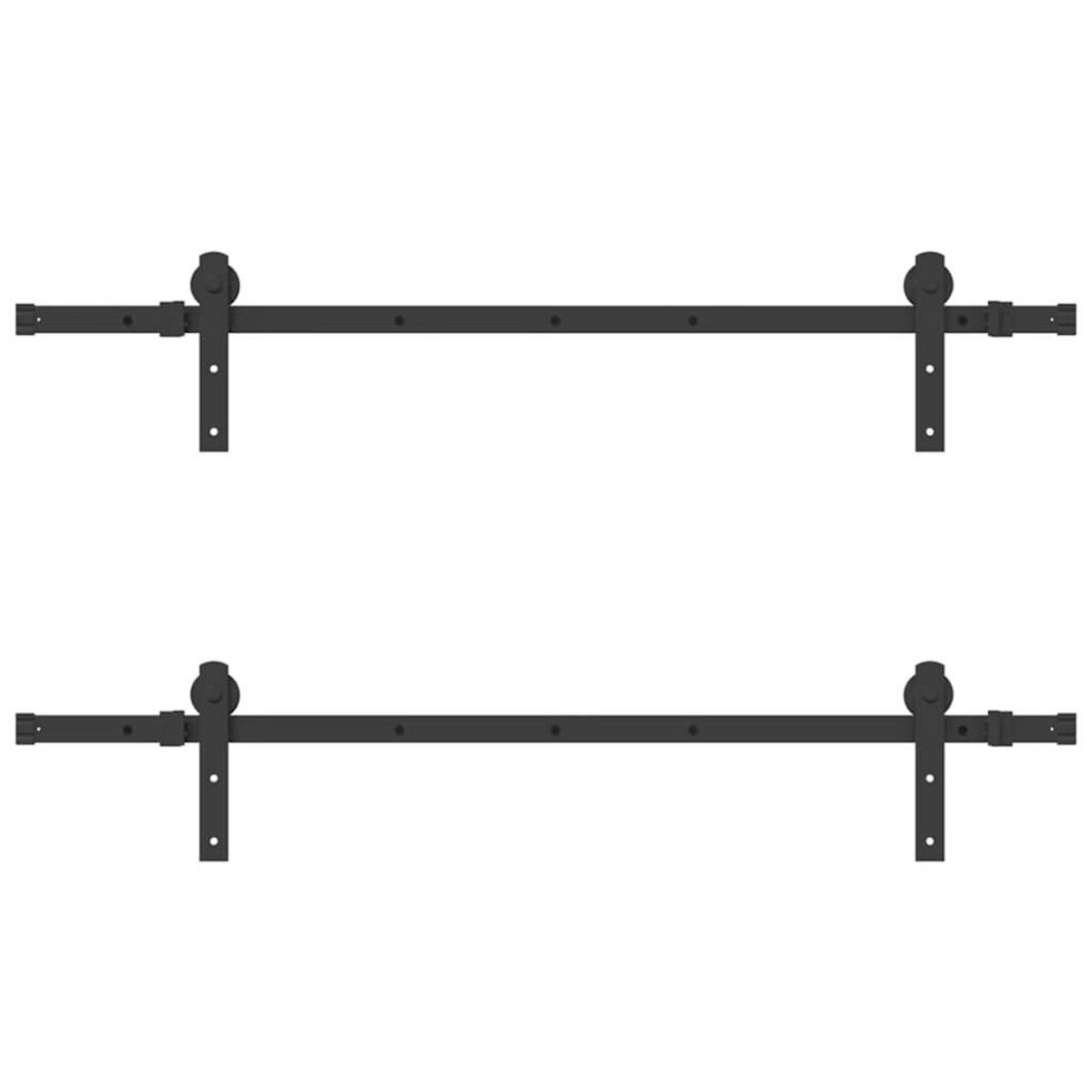 VIDAXL Kit de quincaillerie de porte coulissante 305 cm acier noir