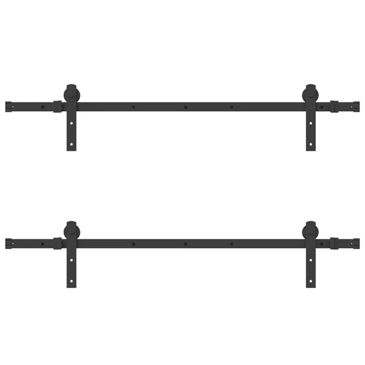 VIDAXL Kit de quincaillerie de porte coulissante 305 cm acier noir