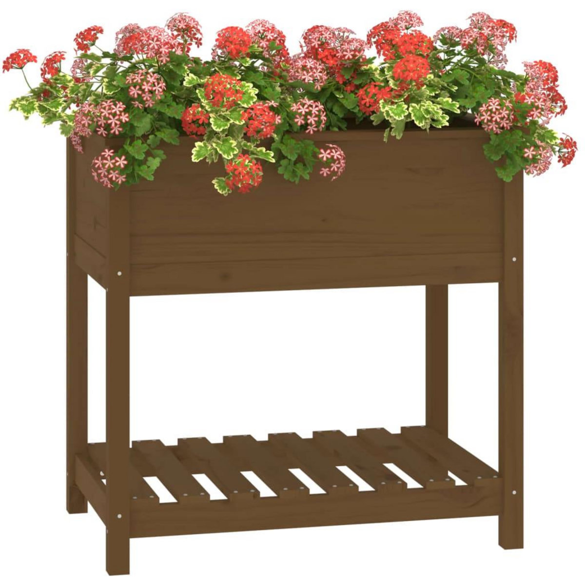 VIDAXL Jardiniere avec etagere Marron miel 82,5x54x81 cm Bois de pin