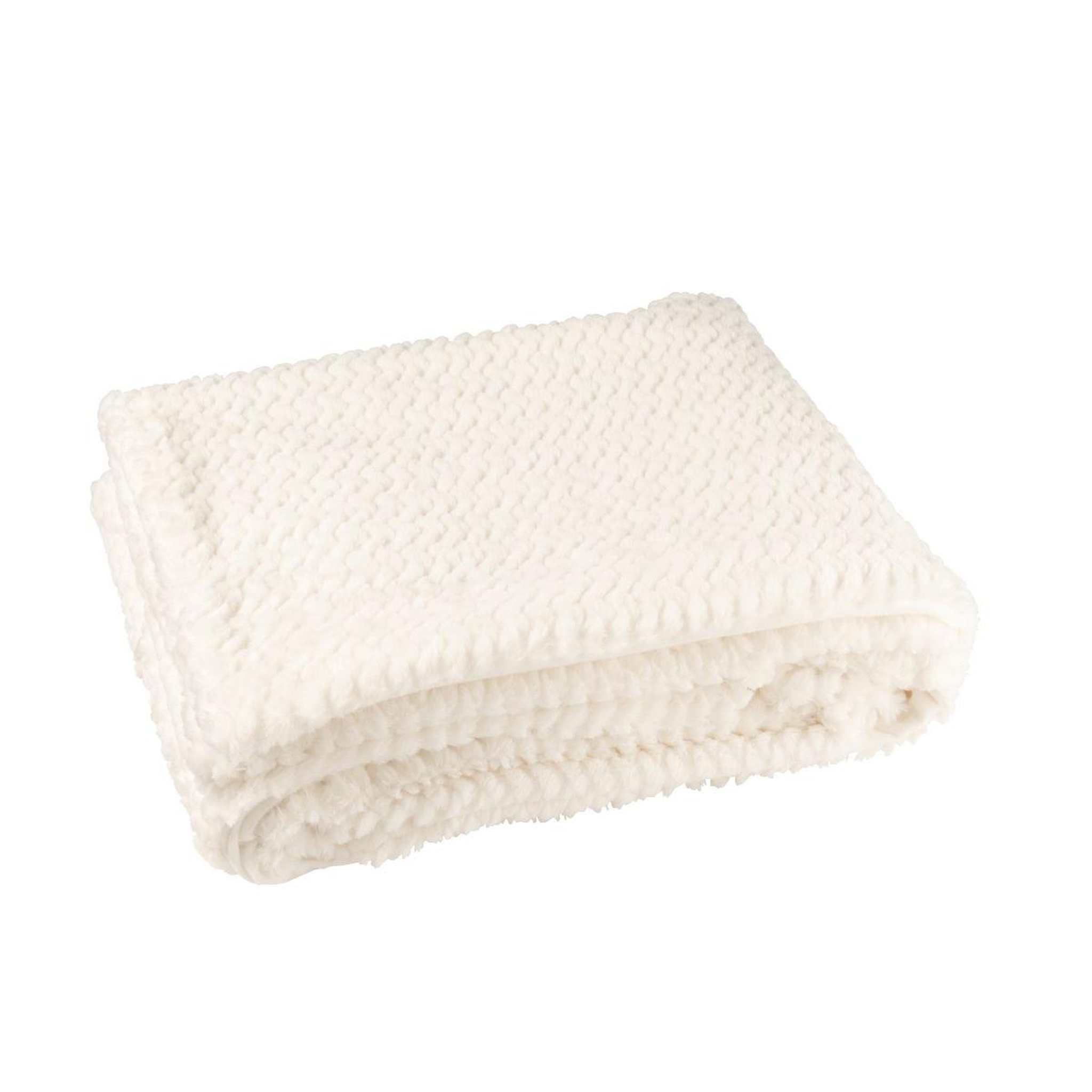 Voir la diapositive 2 : J-LINE Plaid uni  winter  130x180cm blanc