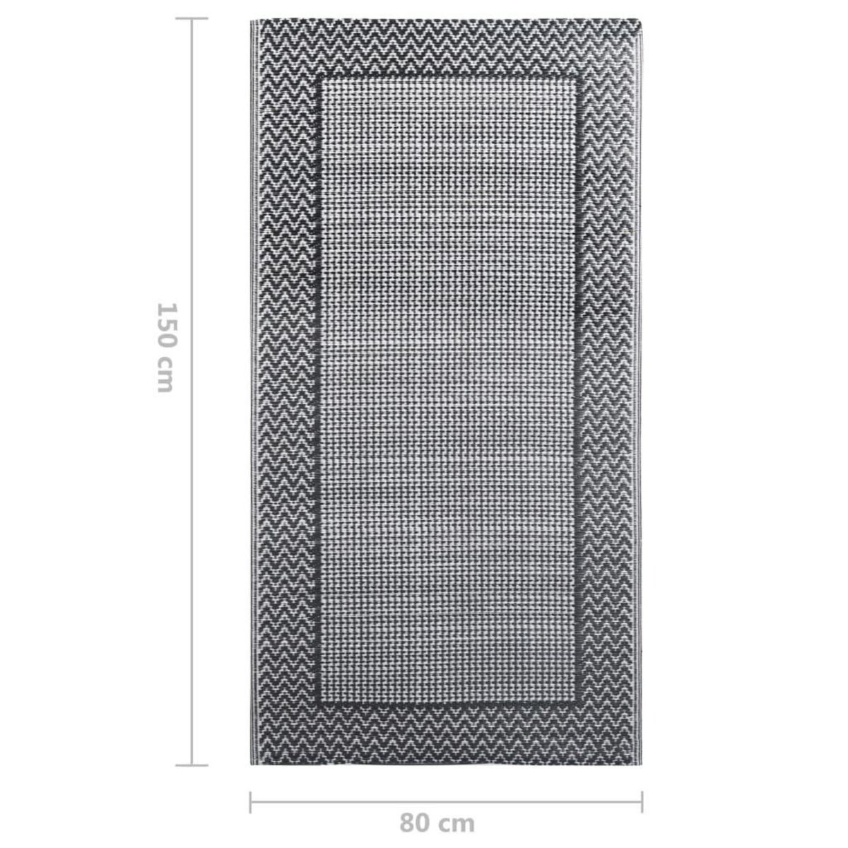 VIDAXL Tapis d'exterieur Gris 80x150 cm PP