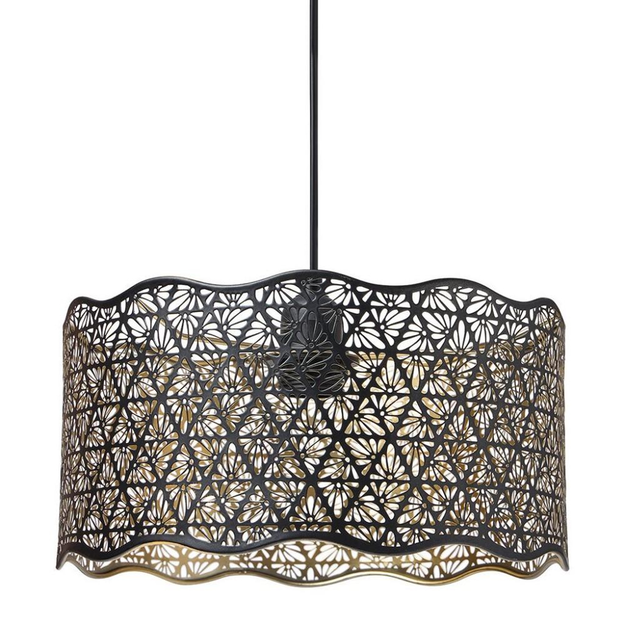 OSTARIA Suspension en métal noire et dorée