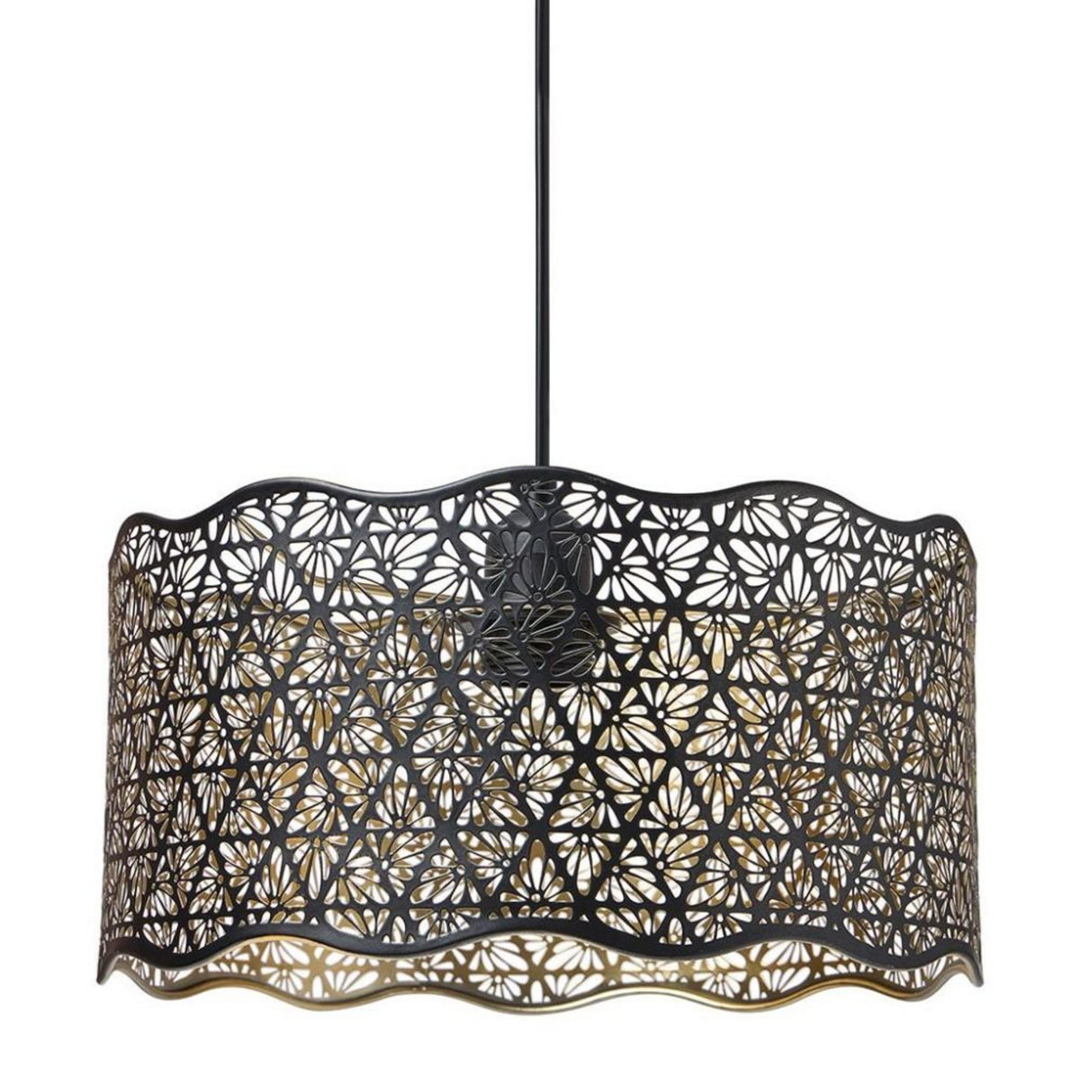 OSTARIA Suspension en métal noire et dorée