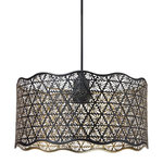 OSTARIA Suspension en métal noire et dorée