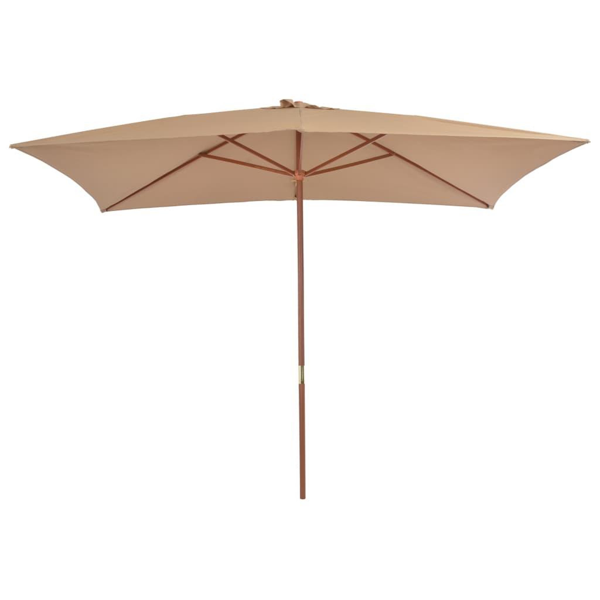Voir la diapositive 2 : VIDAXL Parasol d'exterieur avec mat en bois 200 x 300 cm taupe