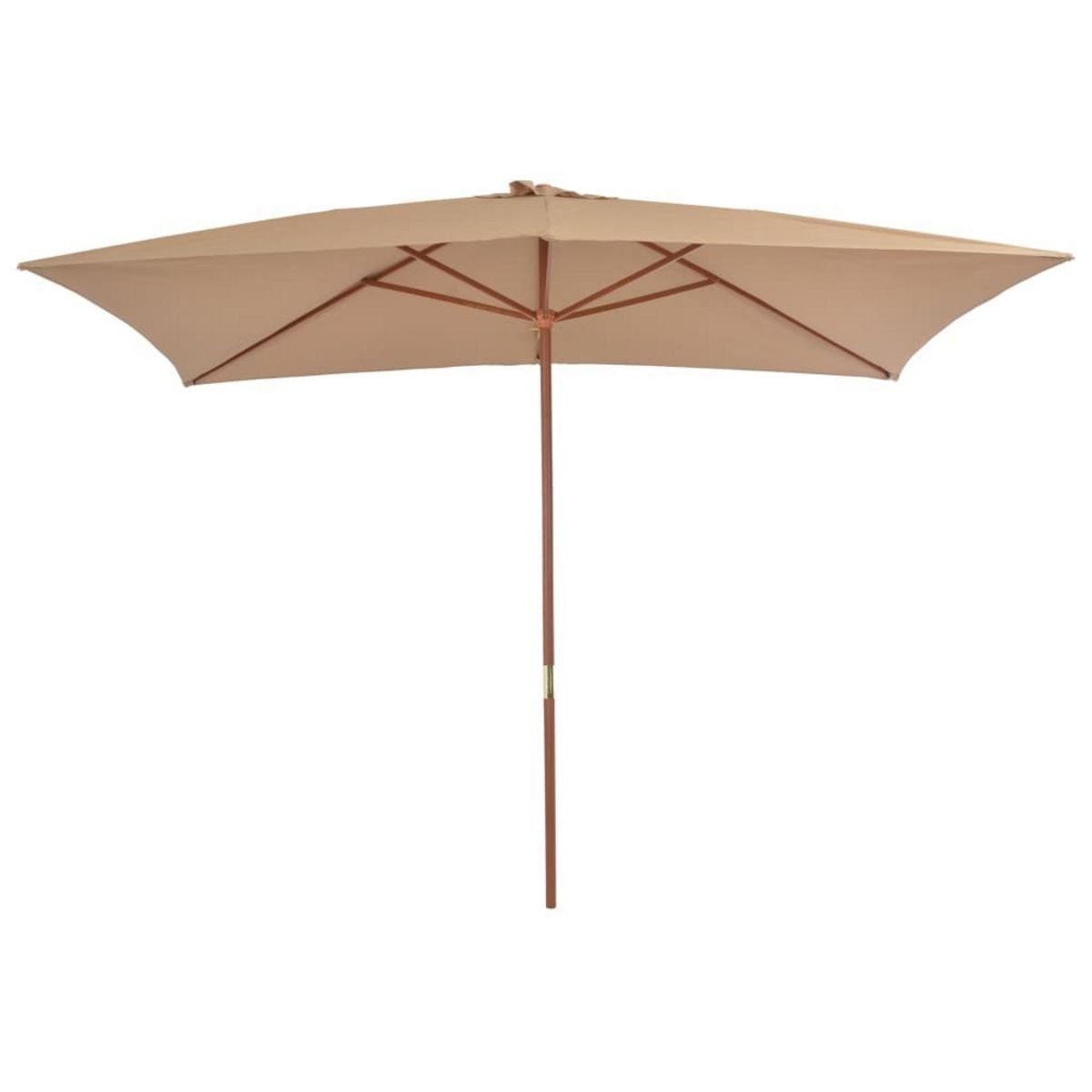 VIDAXL Parasol d'exterieur avec mat en bois 200 x 300 cm taupe