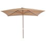 Voir la diapositive 2 : VIDAXL Parasol d'exterieur avec mat en bois 200 x 300 cm taupe