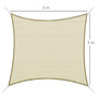 Voir la diapositive 3 : OUTSUNNY Voile d'ombrage carré 3 x 3 m polyéthylène haute densité résistant aux UV crème