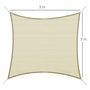 Voir la diapositive 3 : OUTSUNNY Voile d'ombrage carré 3 x 3 m polyéthylène haute densité résistant aux UV crème
