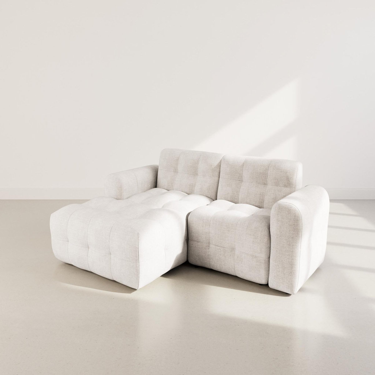 BEST MOBILIER Diane - canapé d'angle gauche 4 places en velours texturé