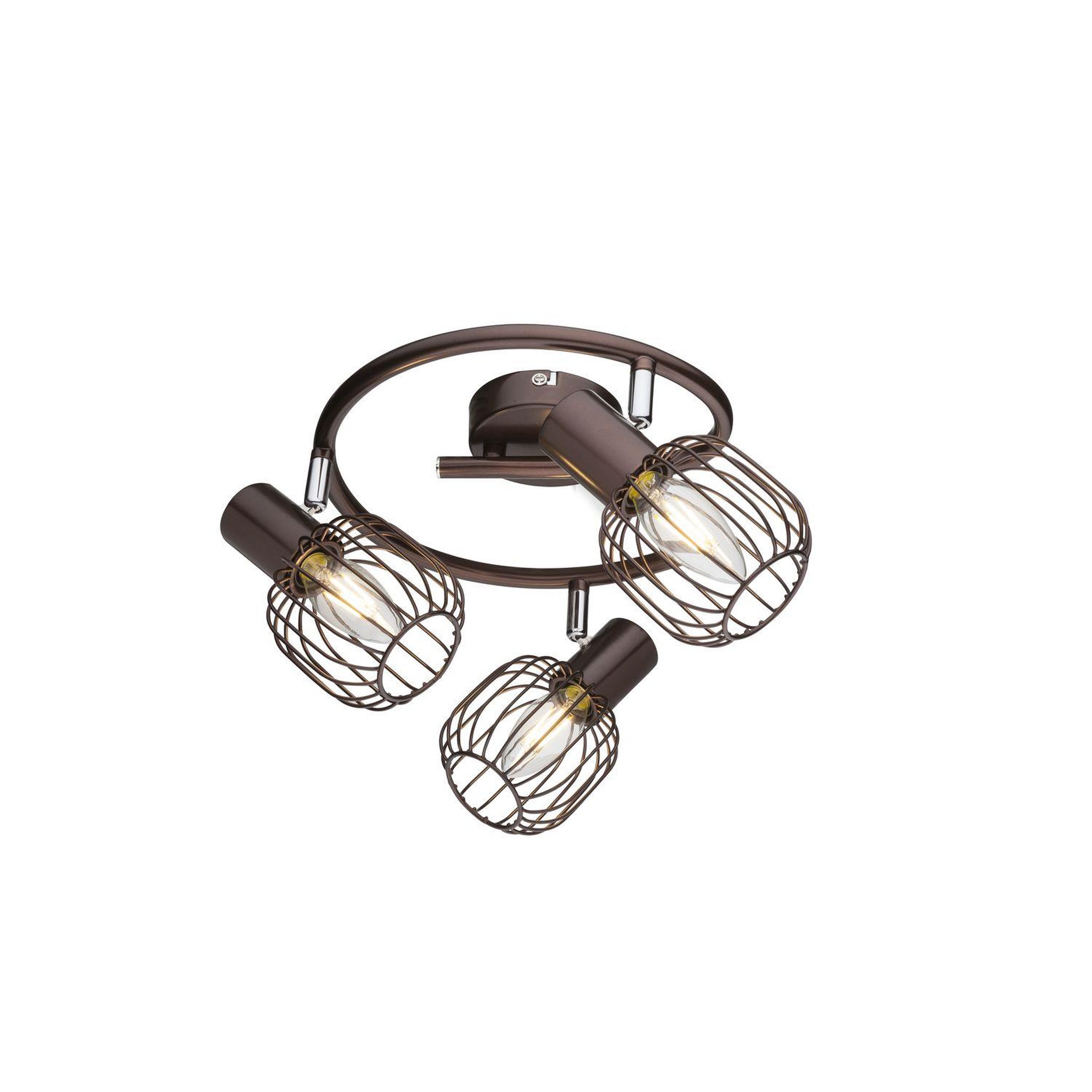 GLOBO Plafonnier spot rond design industriel akin - marron bronze