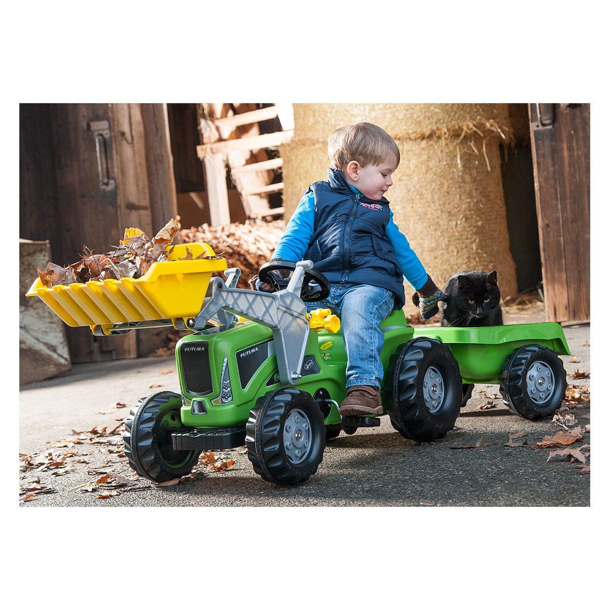 Voir la diapositive 3 : ROLLY TOYS Tracteur a pedales + remorque rollykiddy futura