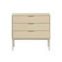 Voir la diapositive 5 : SWEEEK Commode effet bois rainuré et métal couleur champagne. 3 tiroirs