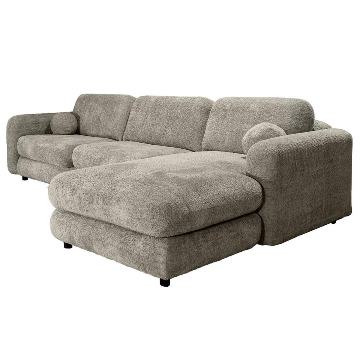 LISA DESIGN Rachel - canapé d'angle droit 4 places en tissu bouclette