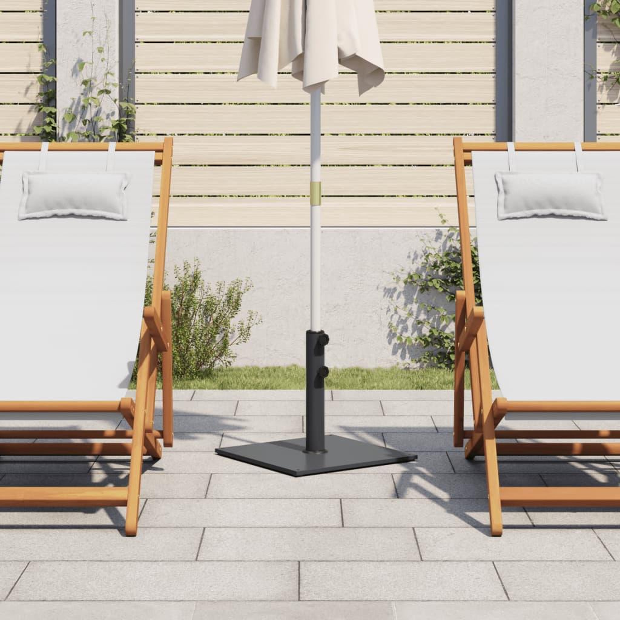 Voir la diapositive 3 : VIDAXL Base de parasol pour mats Ø32/38/48 mm 17 kg carre