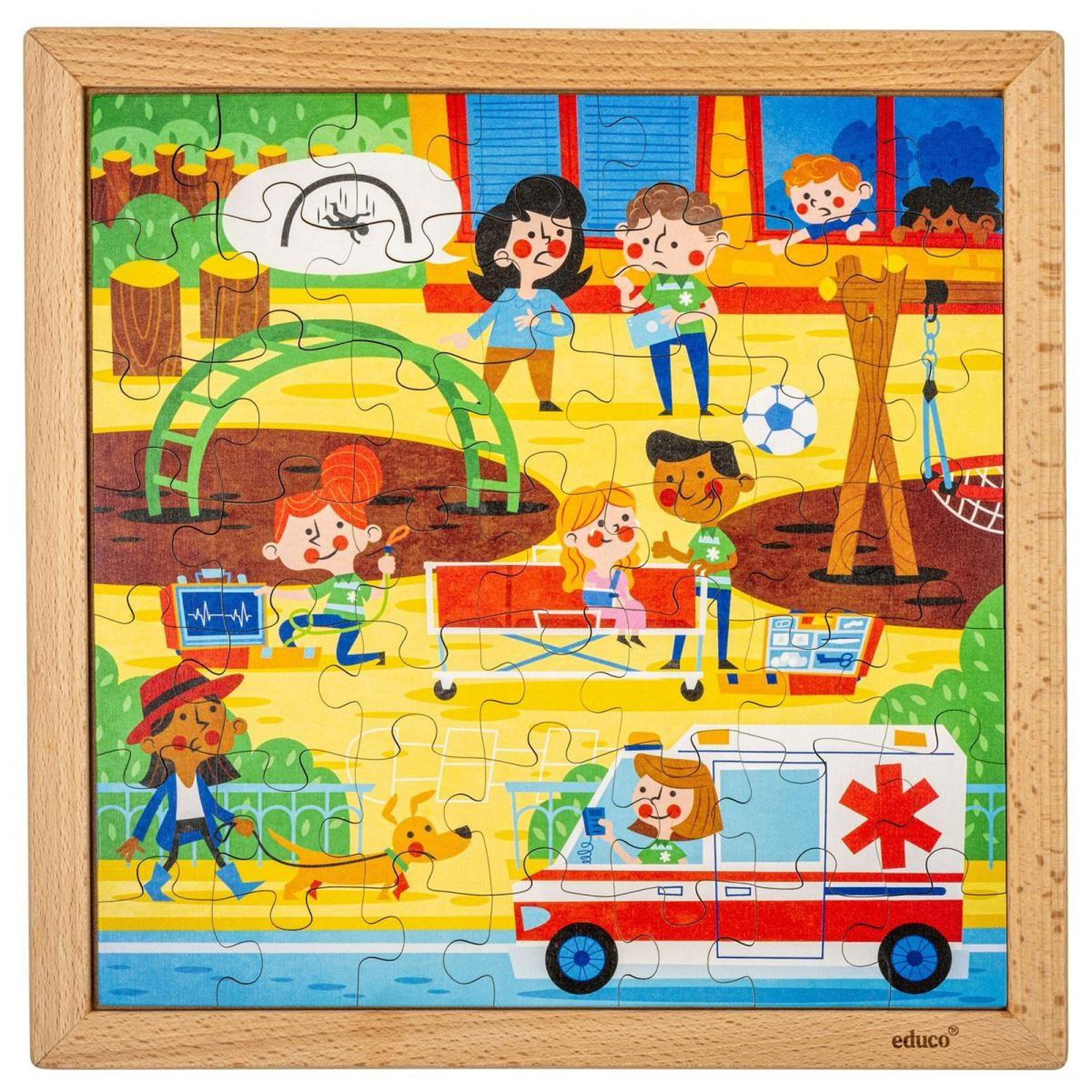 Voir la diapositive 2 : EDUCO Services d'urgence - ambulance — 49 pièces de puzzle