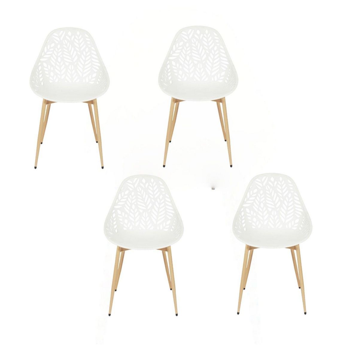 The Home Deco Factory Lot de 4 chaises d'extérieur Calvi en polypropylène