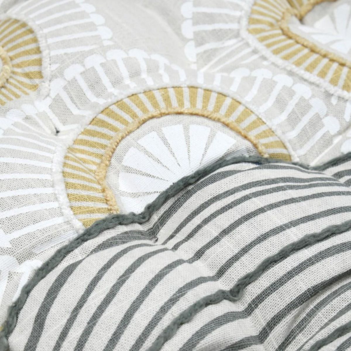 STOF Lot de 4 galettes de chaise réversible coton YUKI