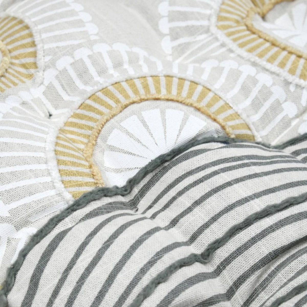 STOF Lot de 4 galettes de chaise réversible coton YUKI