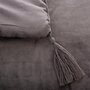 ATMOSPHERA Couvre-lit, jeté de lit uni déhoussable en polyester finition pompons