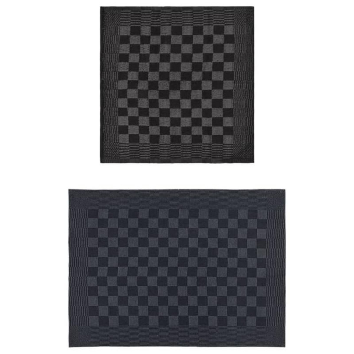 VIDAXL Ensemble de serviettes 20 pcs noir et gris coton