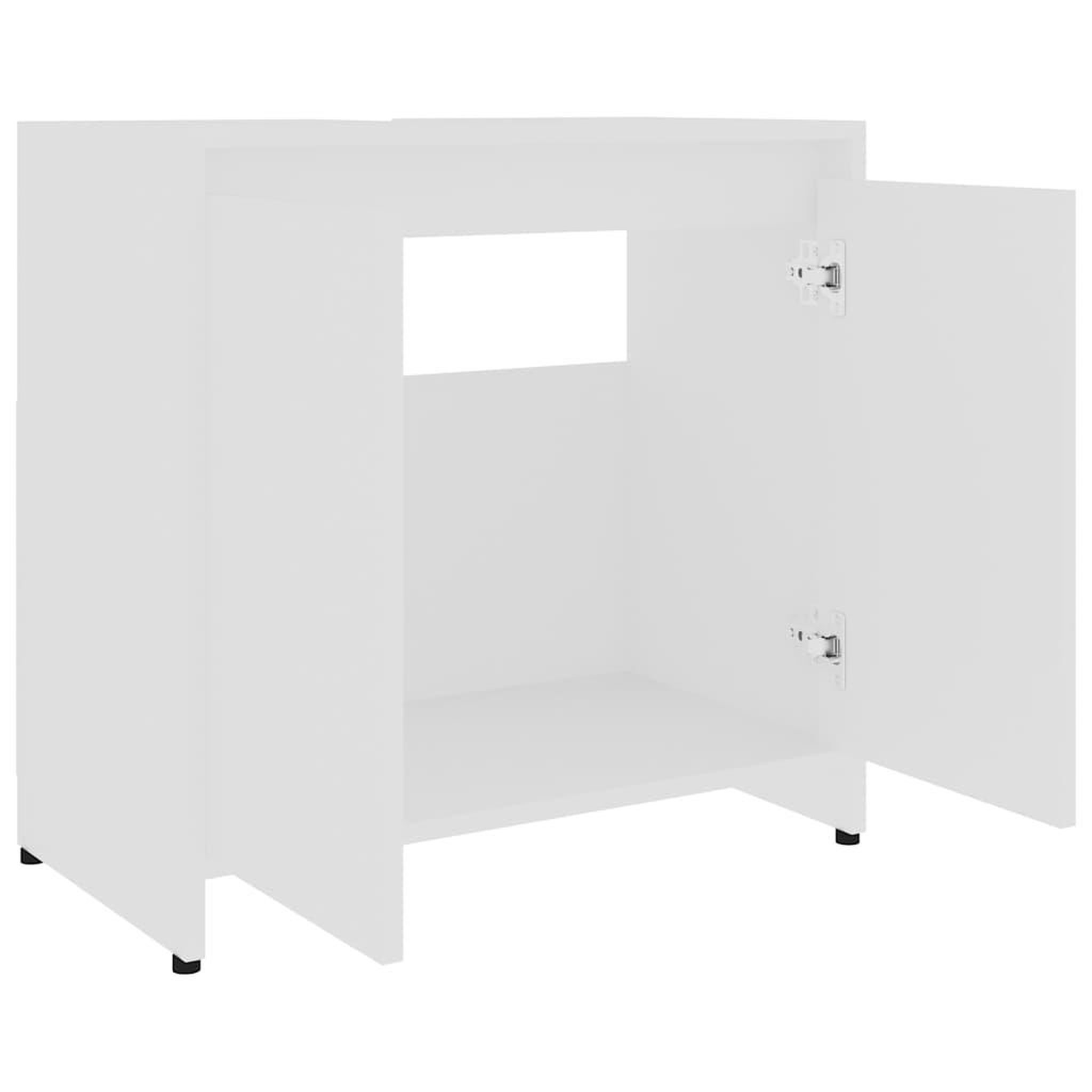 Voir la diapositive 5 : VIDAXL Armoire de salle de bain Blanc 60x33x61 cm Bois d'ingenierie