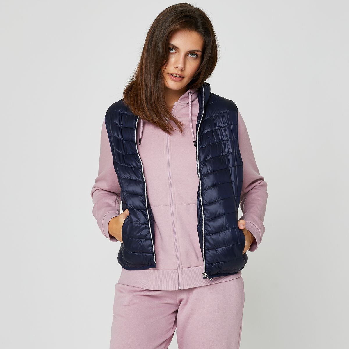 Doudoune Sans Manches Eastpak Pour Femme - Taille S, Violet, Occasion Très Bon état