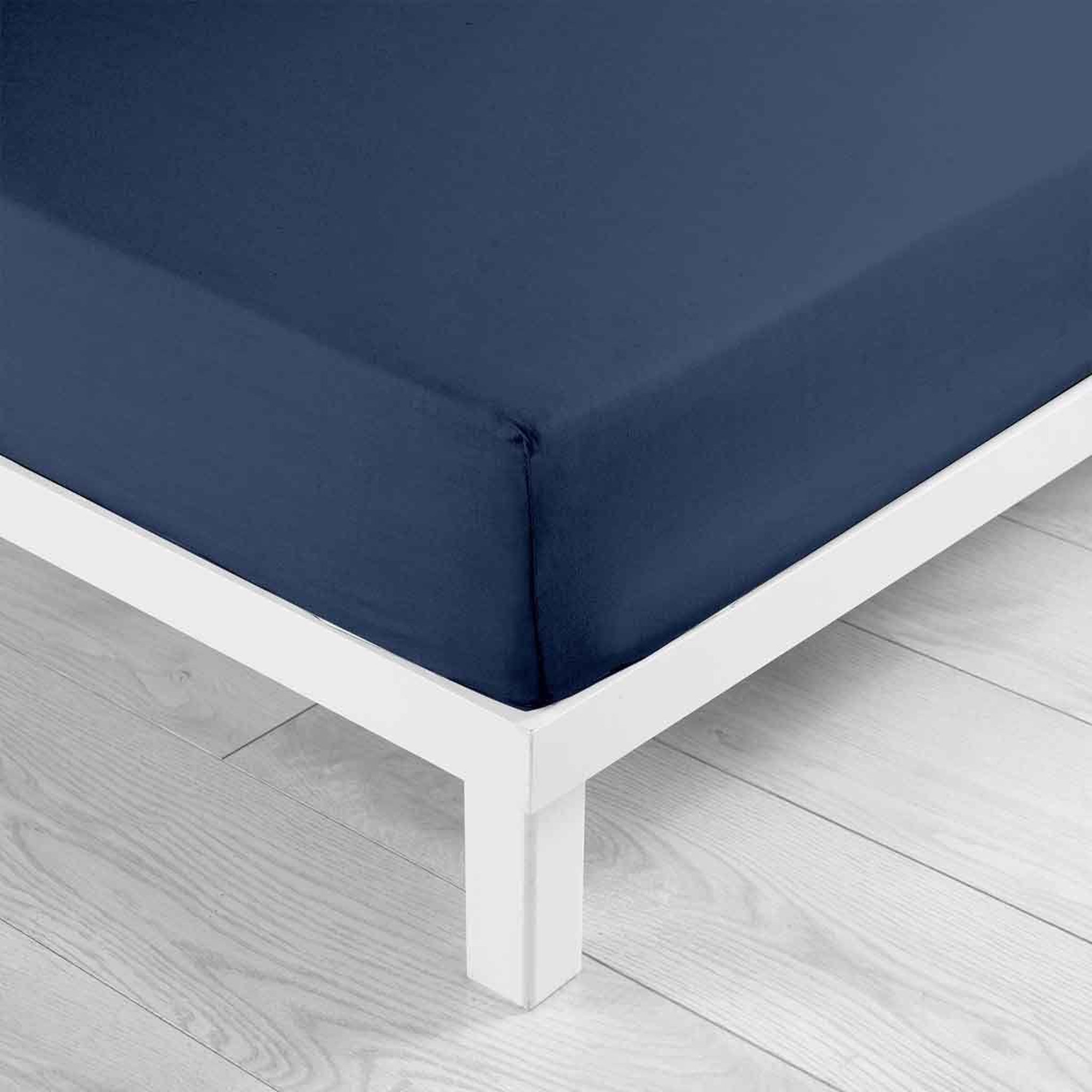 Voir la diapositive 2 : Douceur d'Intérieur Drap housse en coton  biolina  90x190cm bleu nuit