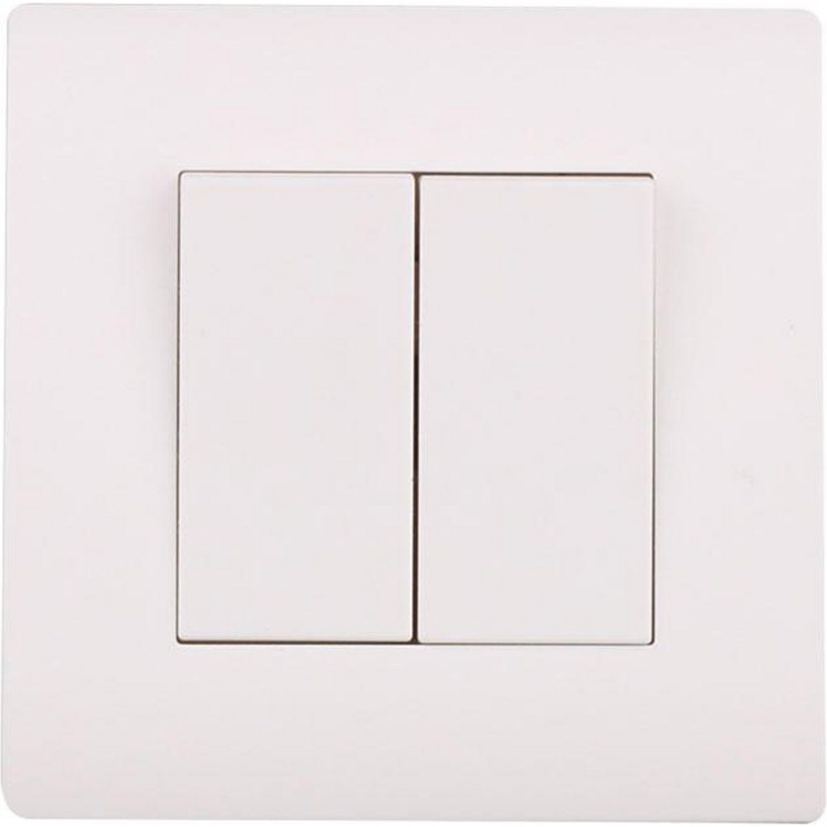 CENTRALE BRICO Double interrupteur va-et-vient complet Basic, blanc