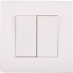 CENTRALE BRICO Double interrupteur va-et-vient complet Basic, blanc