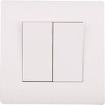 CENTRALE BRICO Double interrupteur va-et-vient complet Basic, blanc