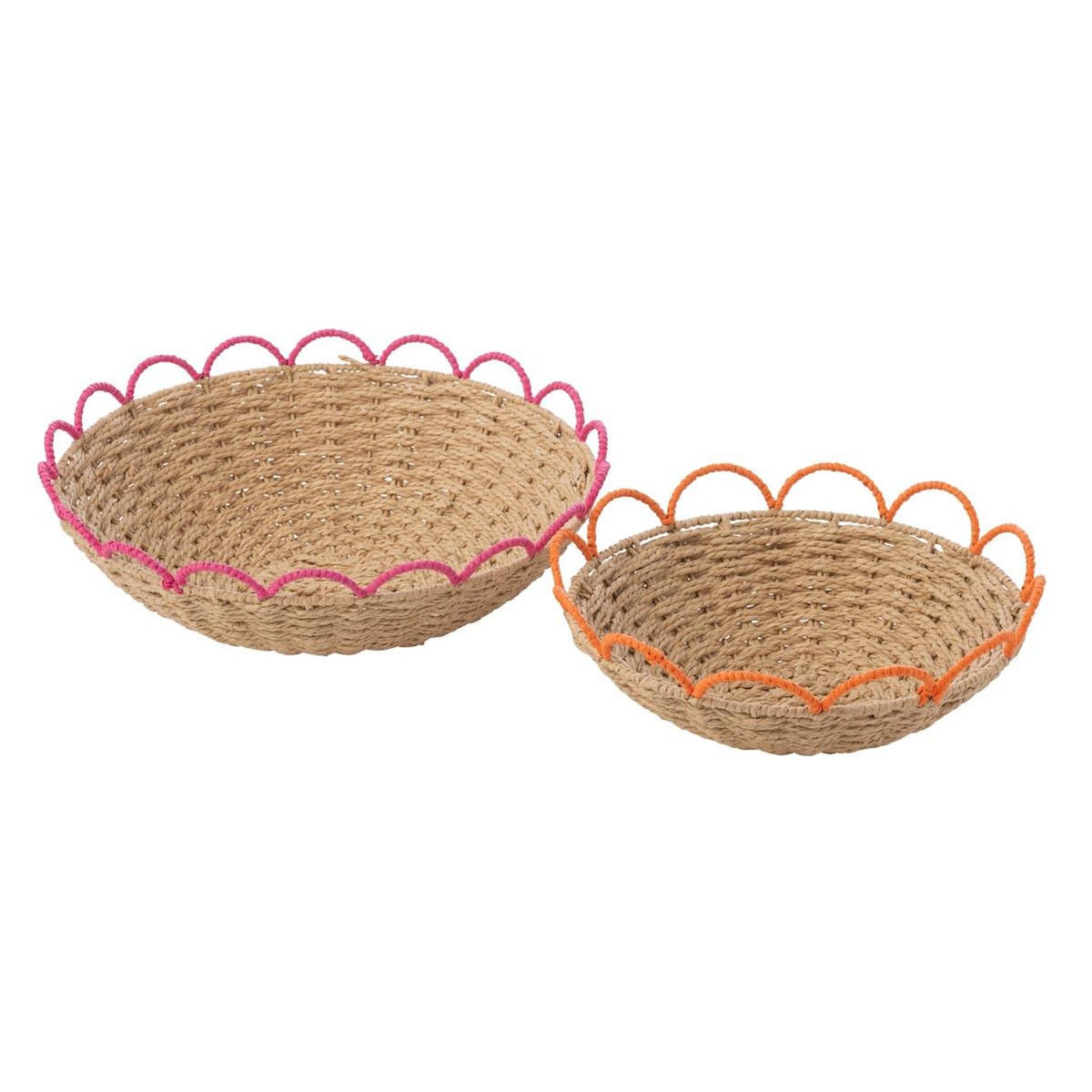 Paris Prix Lot de 2 Coupelles Déco  Flores  42cm Naturel