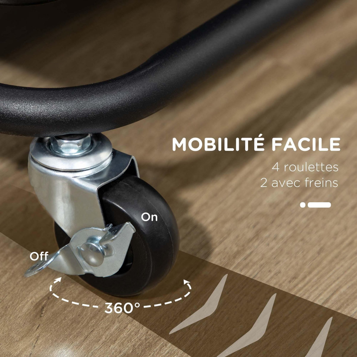 HOMCOM Desserte de cuisine - 3 étagères avec rebords - 4 crochets, 3 pots suspendus - acier ABS