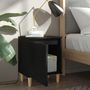 Voir la diapositive 3 : VIDAXL Table de chevet avec pieds en bois massif Noir 40x30x50 cm