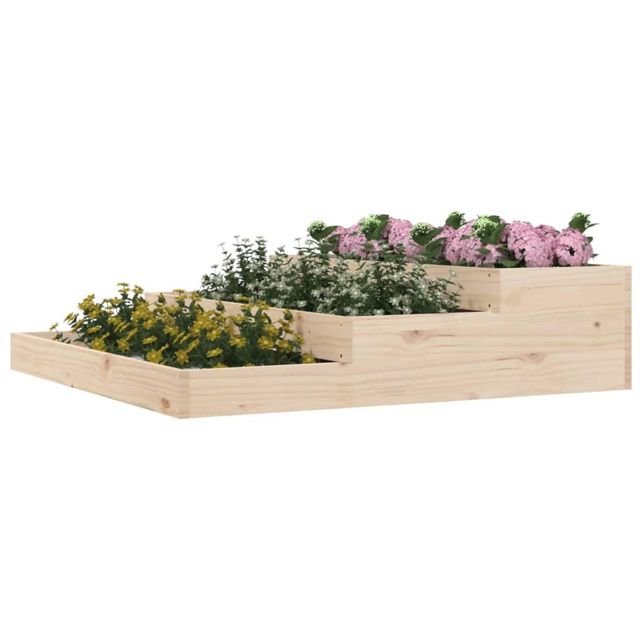 Voir la diapositive 3 : VIDAXL Jardiniere 107x107x27 cm Bois massif de pin