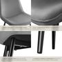 Voir la diapositive 5 : tectake Lot de chaises rembourrées aspect velours gris Lot de 4
