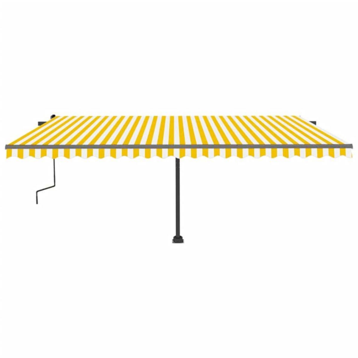 VIDAXL Auvent manuel retractable avec LED 500x300 cm Jaune et blanc