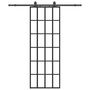 Voir la diapositive 2 : VIDAXL Porte coulissante kit de quincaillerie noir 76x205 cm verre ESG