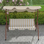 Voir la diapositive 4 : OUTSUNNY Balancelle de jardin 3 places coussins assise dossier beige blanc rayé