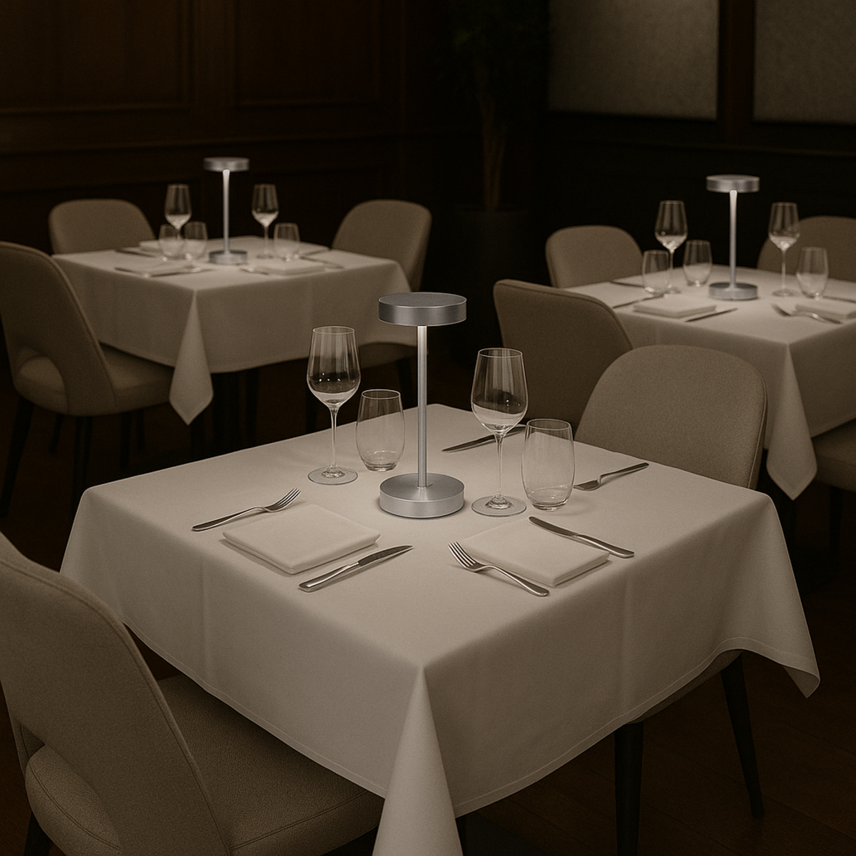 Lumisky Lampe de table design SANDY MINI Chrome Aluminium H25cm