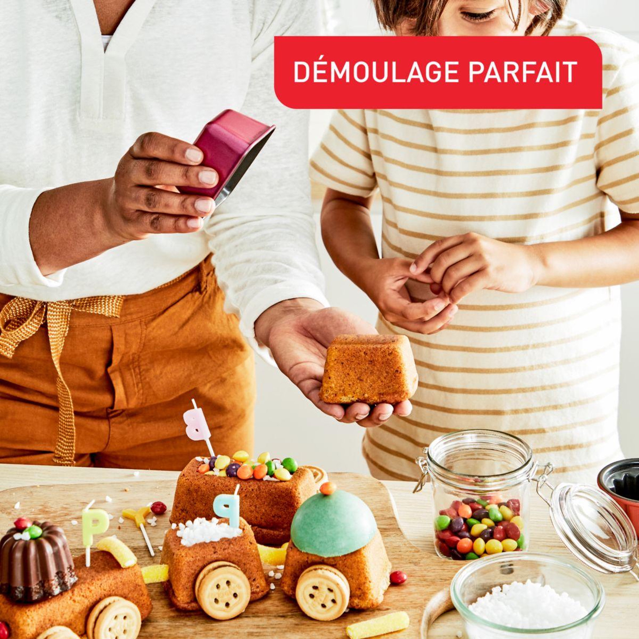 Voir la diapositive 5 : TEFAL Moule à pain creabake 3 moules à petite baguette