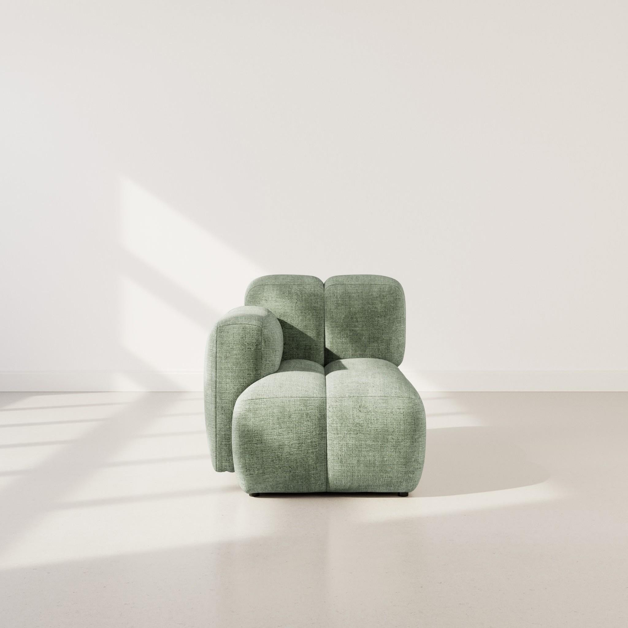 Voir la diapositive 2 : LISA DESIGN Grace - module d'assise gauche en velours texturé