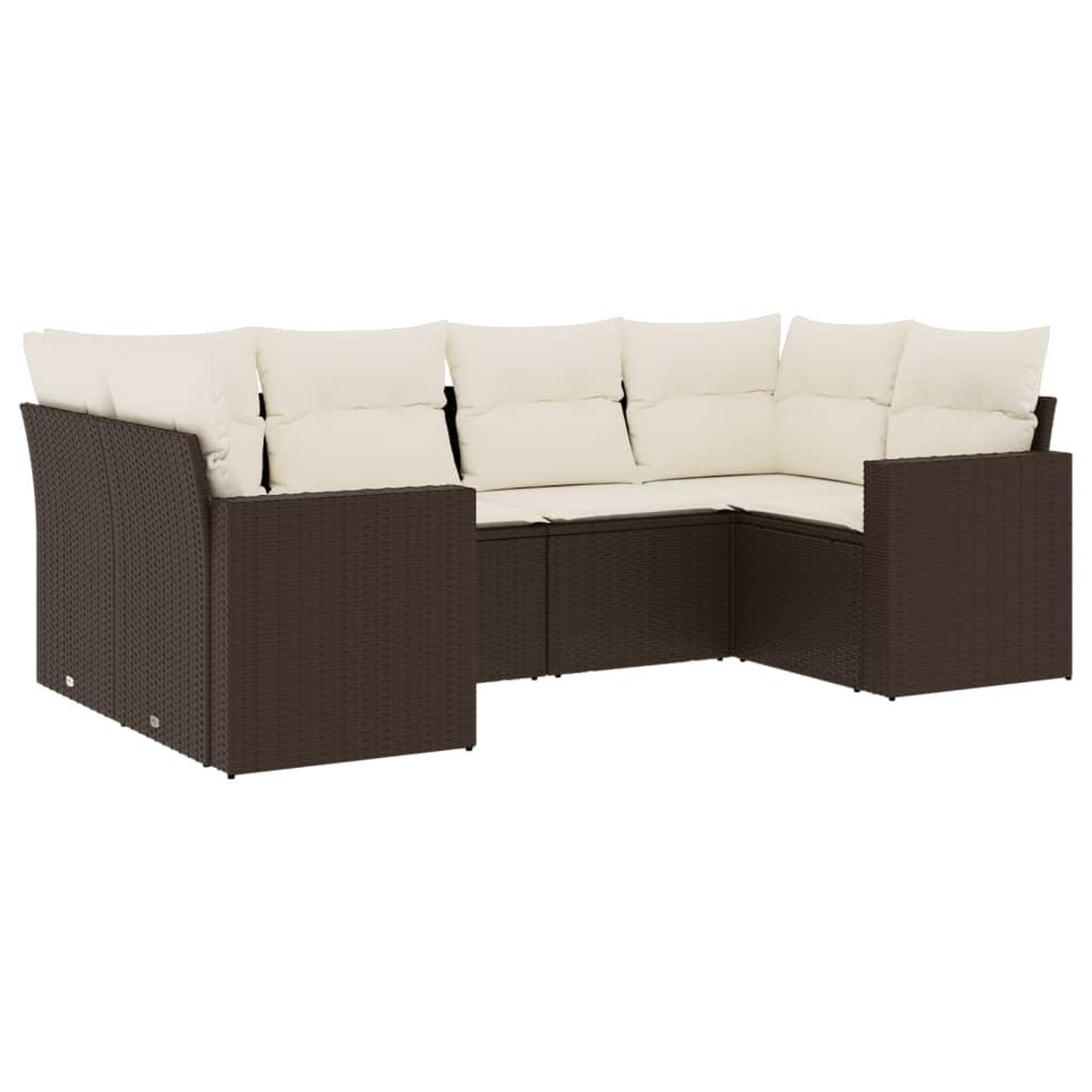 Voir la diapositive 2 : VIDAXL Salon de jardin avec coussins 6 pcs marron resine tressee