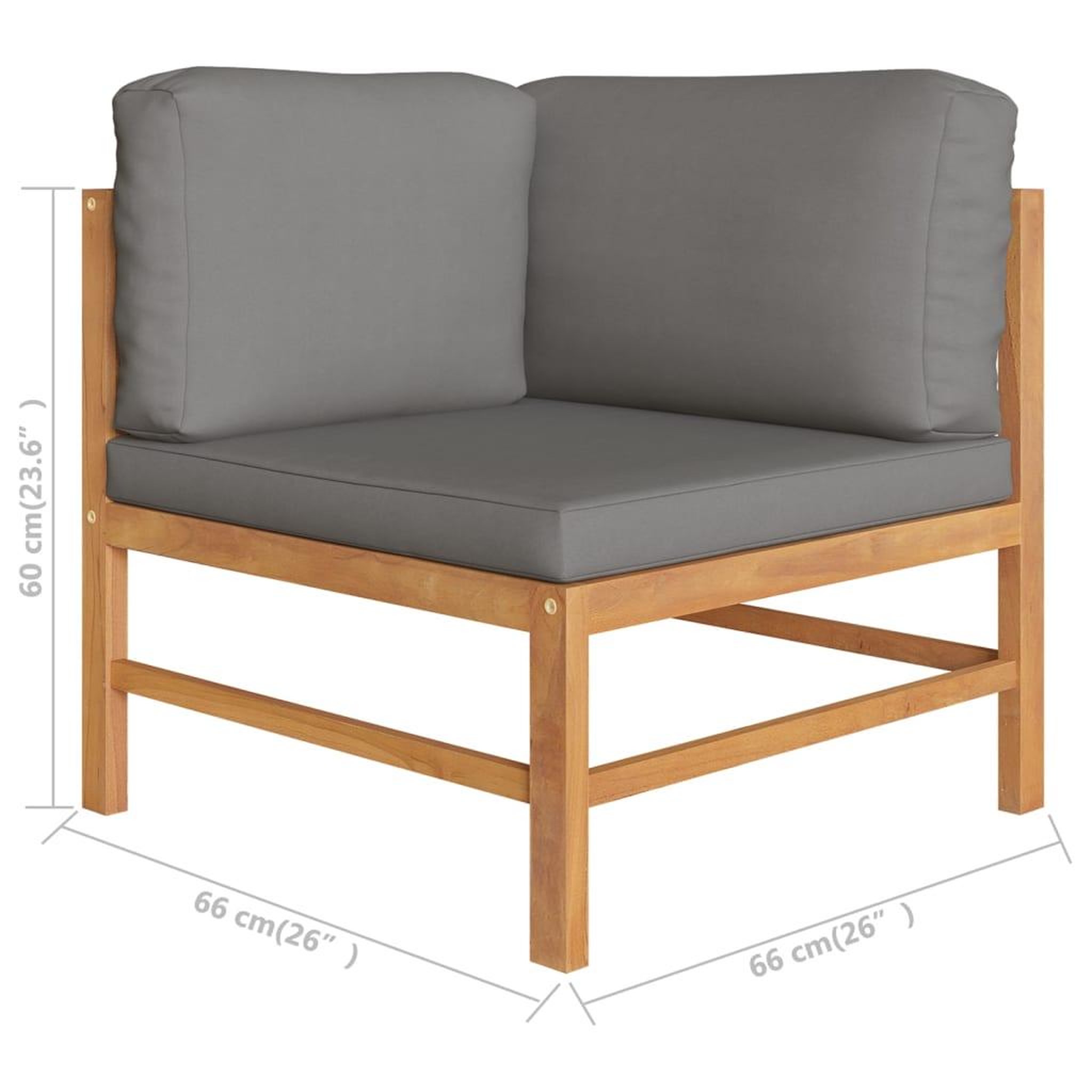 Voir la diapositive 6 : VIDAXL Salon de jardin 6 pcs avec coussins gris Bois de teck solide