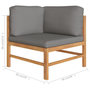 Voir la diapositive 6 : VIDAXL Salon de jardin 6 pcs avec coussins gris Bois de teck solide