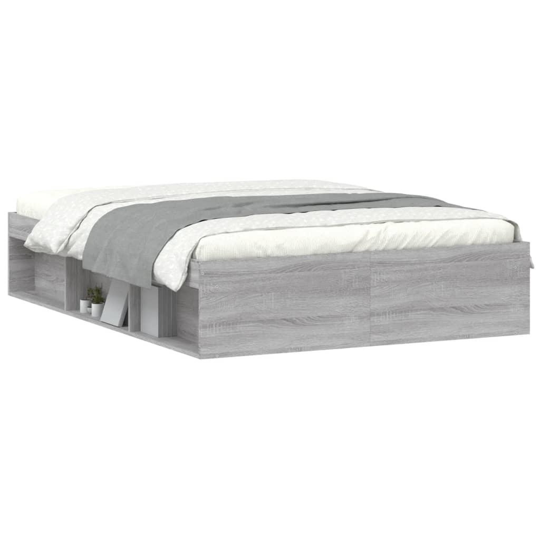 Voir la diapositive 3 : VIDAXL Cadre de lit sans matelas sonoma gris 135x190 cm