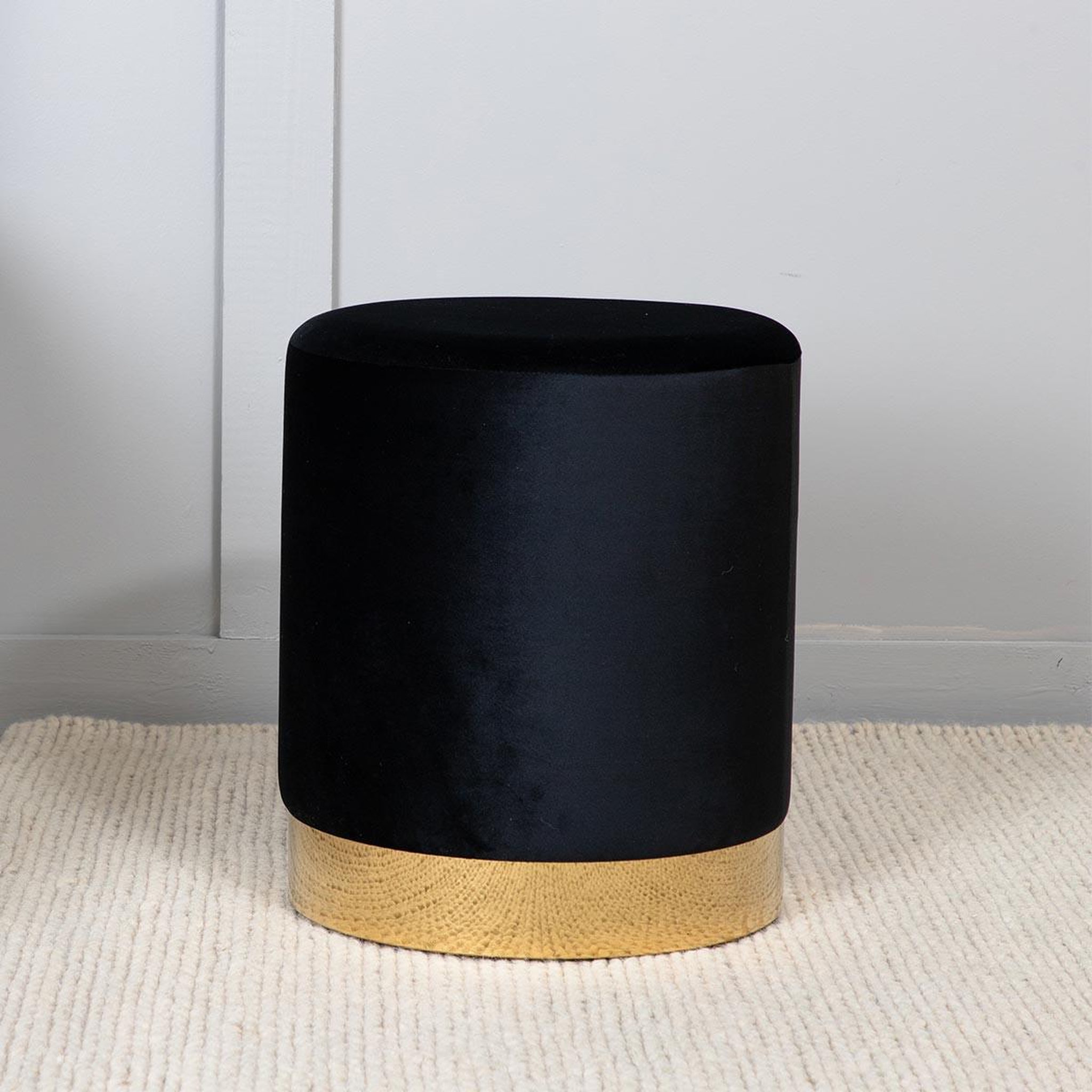 Voir la diapositive 5 : Paris Prix Pouf en velours  benji  42cm noir