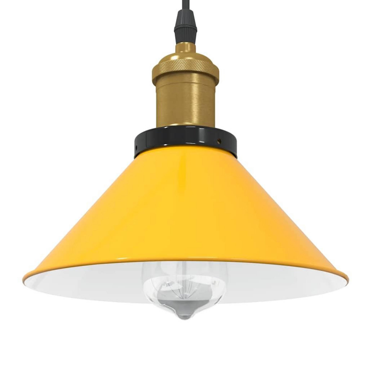 VIDAXL Lampe suspendue reglable hauteur E27 jaune brillant Ø22cm metal