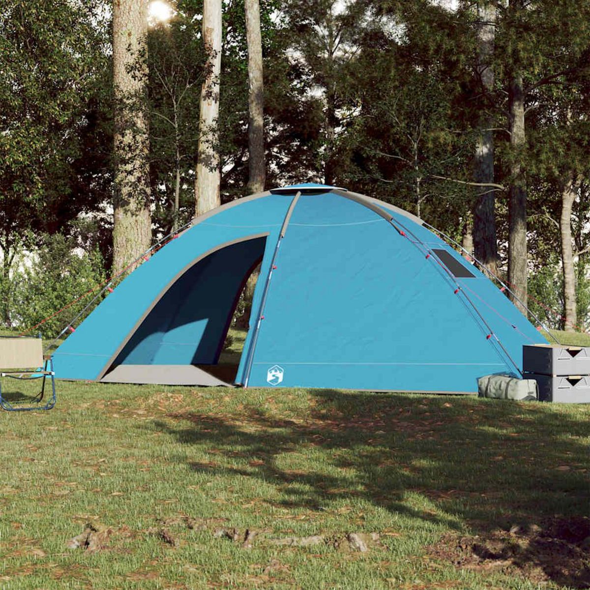 VIDAXL Tente de camping 8 personnes bleu impermeable